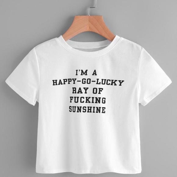 Tops - Slogan Print Tee